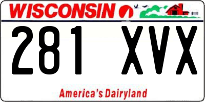 WI license plate 281XVX