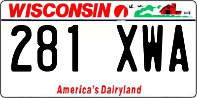WI license plate 281XWA