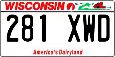 WI license plate 281XWD