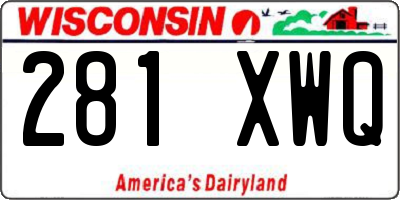 WI license plate 281XWQ
