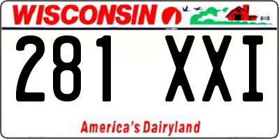WI license plate 281XXI