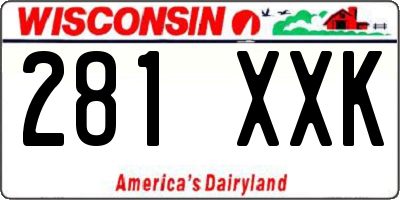 WI license plate 281XXK