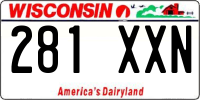 WI license plate 281XXN