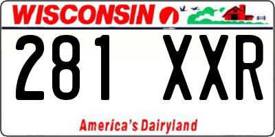 WI license plate 281XXR