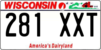 WI license plate 281XXT
