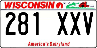 WI license plate 281XXV