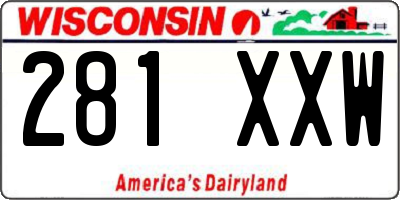 WI license plate 281XXW