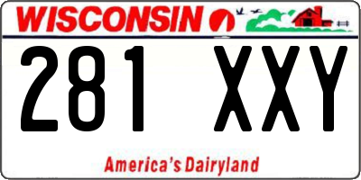 WI license plate 281XXY