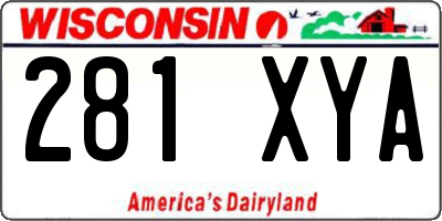 WI license plate 281XYA