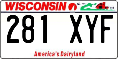 WI license plate 281XYF