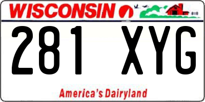 WI license plate 281XYG