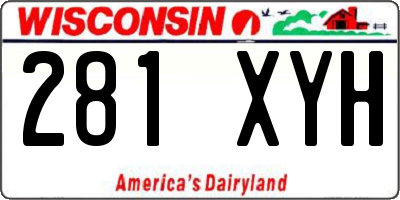 WI license plate 281XYH