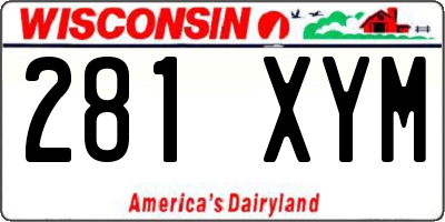 WI license plate 281XYM