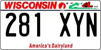 WI license plate 281XYN
