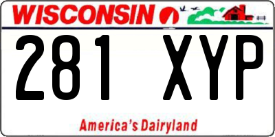 WI license plate 281XYP