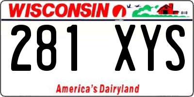 WI license plate 281XYS