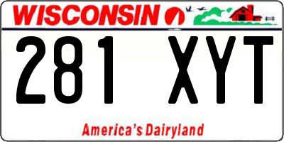 WI license plate 281XYT