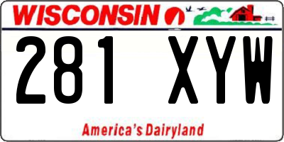 WI license plate 281XYW