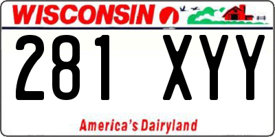 WI license plate 281XYY