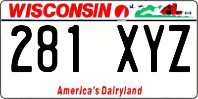 WI license plate 281XYZ