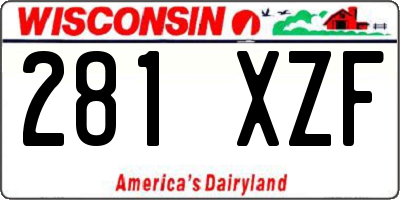 WI license plate 281XZF