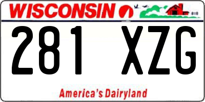 WI license plate 281XZG