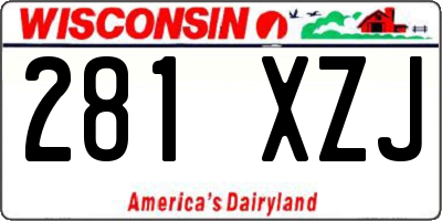 WI license plate 281XZJ