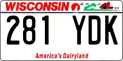 WI license plate 281YDK