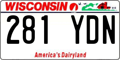 WI license plate 281YDN
