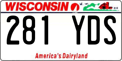 WI license plate 281YDS