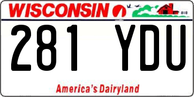 WI license plate 281YDU