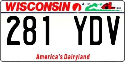 WI license plate 281YDV