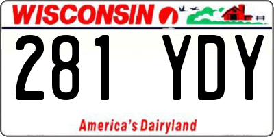 WI license plate 281YDY