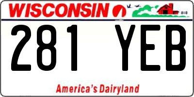 WI license plate 281YEB