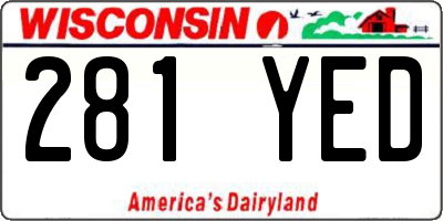 WI license plate 281YED
