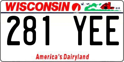 WI license plate 281YEE