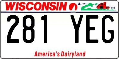 WI license plate 281YEG