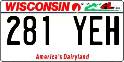 WI license plate 281YEH