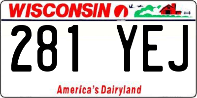 WI license plate 281YEJ