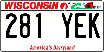 WI license plate 281YEK