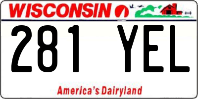WI license plate 281YEL