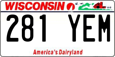 WI license plate 281YEM