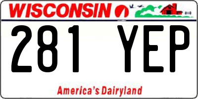 WI license plate 281YEP
