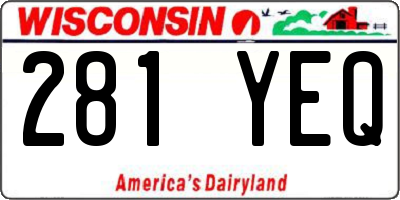 WI license plate 281YEQ