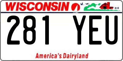 WI license plate 281YEU