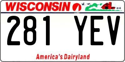 WI license plate 281YEV