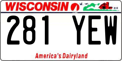WI license plate 281YEW