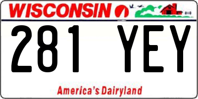 WI license plate 281YEY