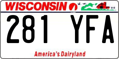 WI license plate 281YFA
