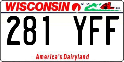 WI license plate 281YFF